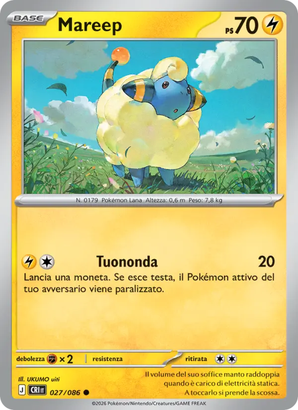 Mareep Pokemon card