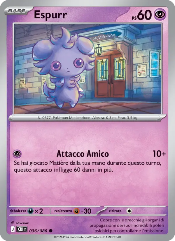 Espurr Pokemon card