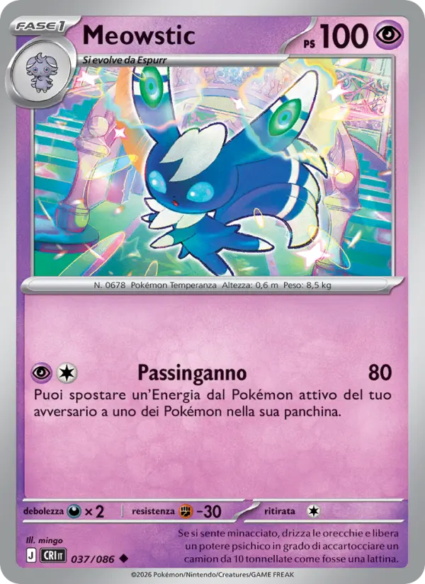 Meowstic Pokemon card