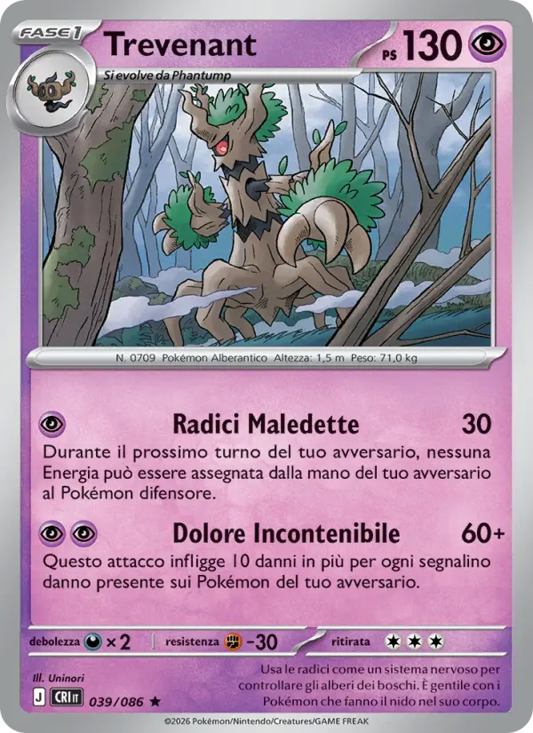 Trevenant Pokemon card