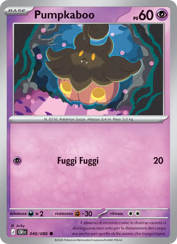 Pumpkaboo Pokemon card