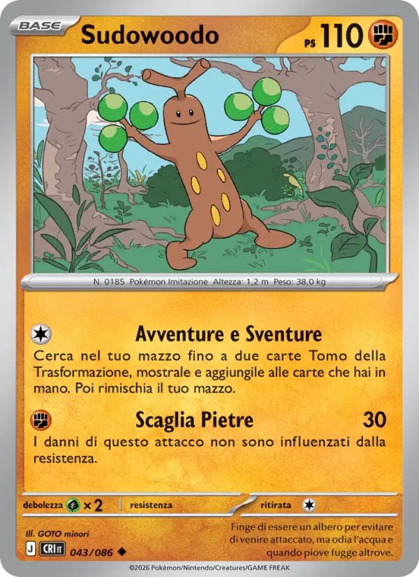 Sudowoodo Pokemon card