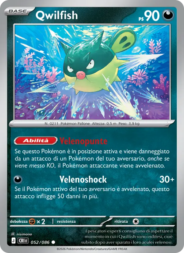Qwilfish Pokemon card
