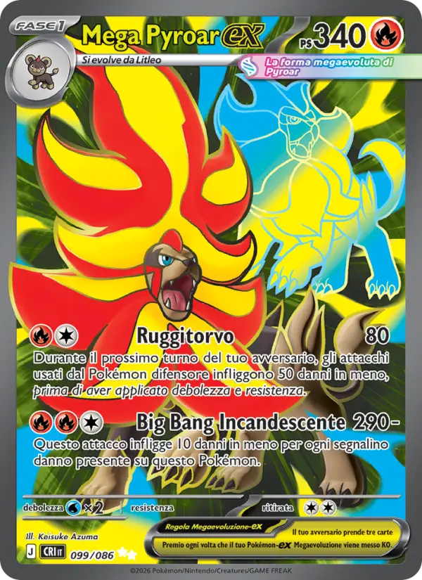 Mega Pyroar-ex Pokemon card