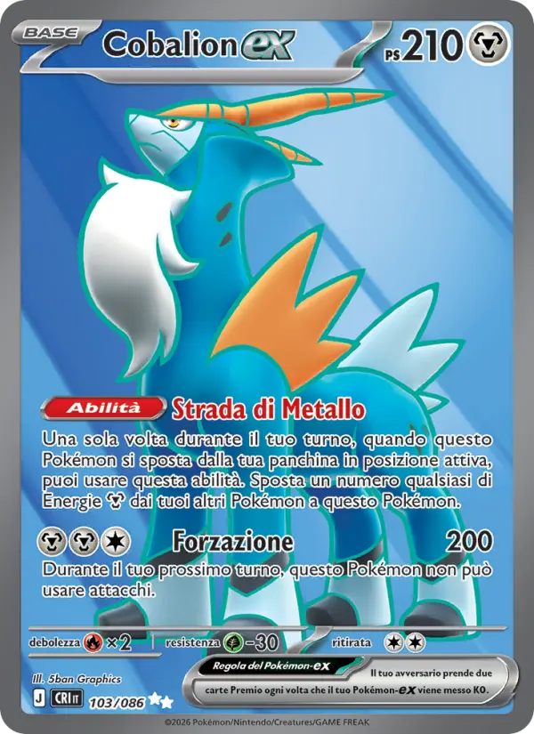 Cobalion-ex Pokemon card