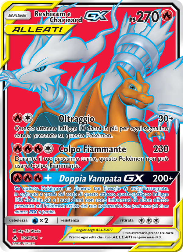 Reshiram e Charizard GX