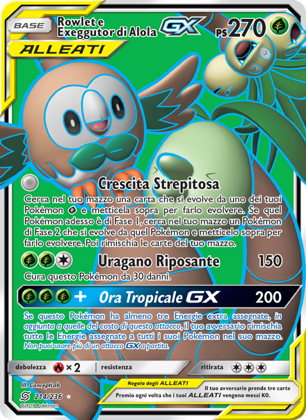 Rowlet e Exeggutor di Alola GX