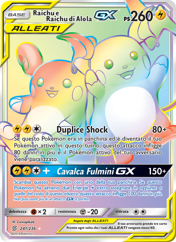 Raichu e Raichu di Alola GX