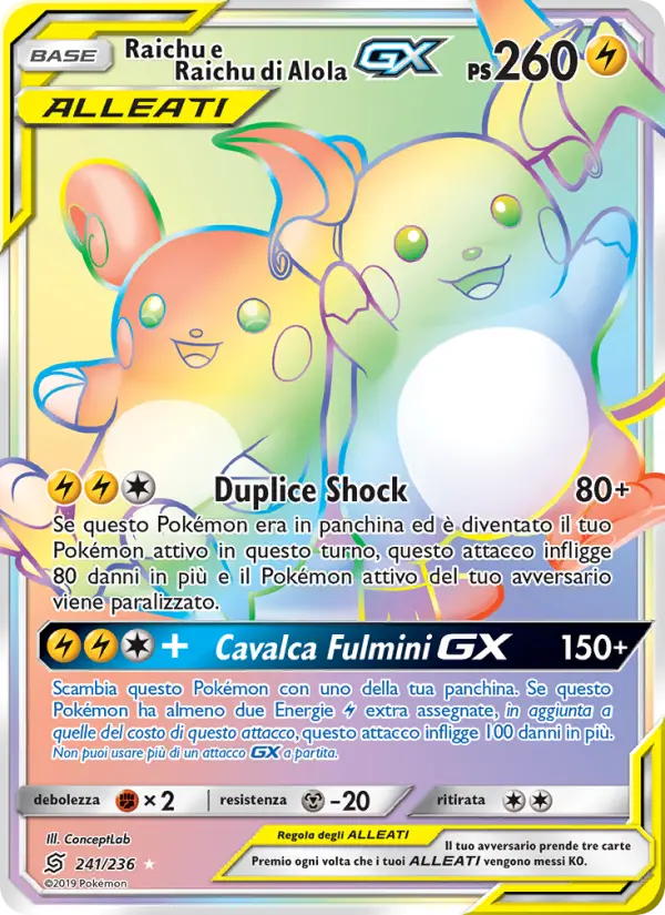 Raichu e Raichu di Alola GX card image