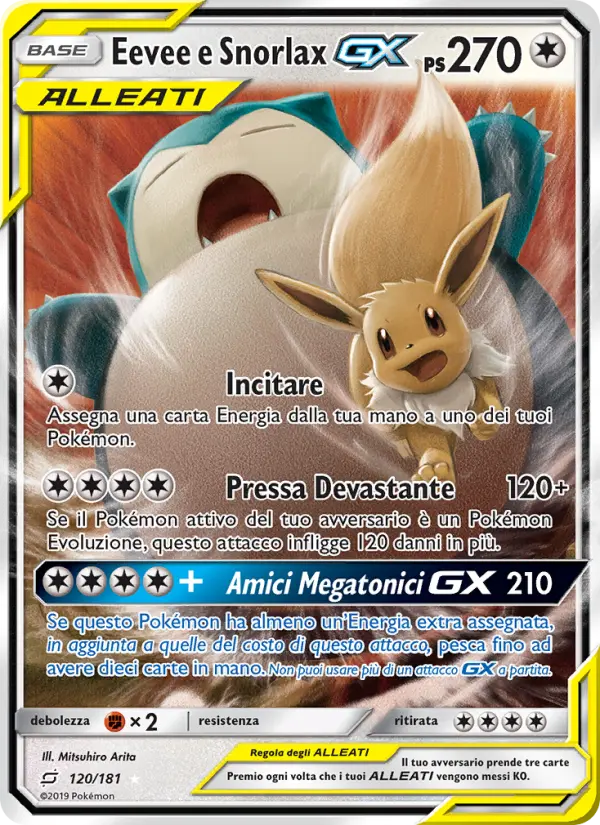 Eevee e Snorlax GX card image