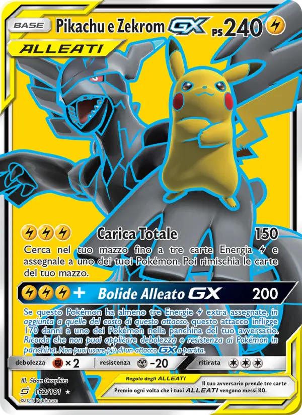 Pikachu e Zekrom GX card image