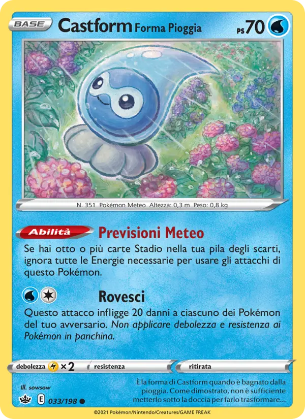Castform Forma Pioggia card image