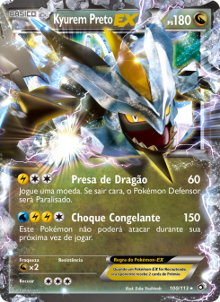 Carta Pokémon Black Kyurem-EX LTR 100/113 da coleção Legendary Treasures