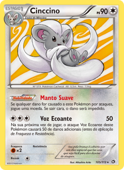 Carta Pokémon Cinccino LTR 105/113 da coleção Legendary Treasures
