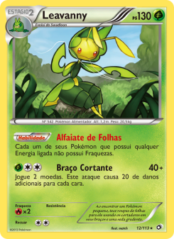 Carta Pokémon Leavanny LTR 012/113 da coleção Legendary Treasures
