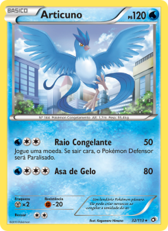 Carta Pokémon Articuno LTR 032/113 da coleção Legendary Treasures