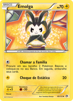 Carta Pokémon Emolga LTR 049/113 da coleção Legendary Treasures