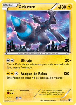 Carta Pokémon Zekrom LTR 051/113 da coleção Legendary Treasures