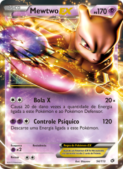 Carta Pokémon Mewtwo-EX LTR 054/113 da coleção Legendary Treasures