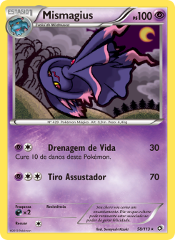 Carta Pokémon Mismagius LTR 058/113 da coleção Legendary Treasures