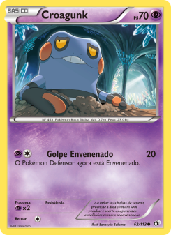 Carta Pokémon Croagunk LTR 062/113 da coleção Legendary Treasures