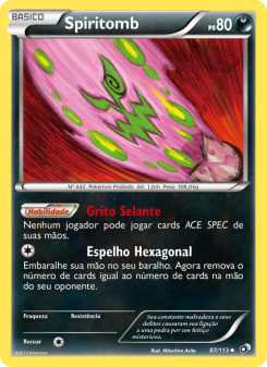 Carta Pokémon Spiritomb LTR 087/113 da coleção Legendary Treasures