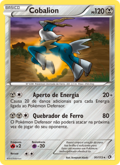 Carta Pokémon Cobalion LTR 091/113 da coleção Legendary Treasures