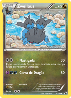 Carta Pokémon Zweilous LTR 098/113 da coleção Legendary Treasures