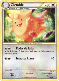 Carta Pokémon Clefable COL 001/095 da coleção Call of Legends