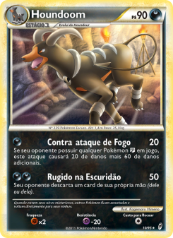 Carta Pokémon Houndoom COL 010/095 da coleção Call of Legends