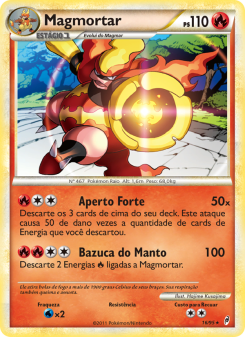 Carta Pokémon Magmortar COL 016/095 da coleção Call of Legends