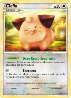 Carta Pokémon Cleffa COL 024/095 da coleção Call of Legends