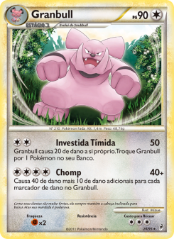 Carta Pokémon Granbull COL 026/095 da coleção Call of Legends