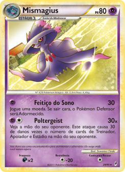 Carta Pokémon Mismagius COL 028/095 da coleção Call of Legends