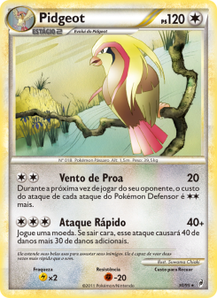 Carta Pokémon Pidgeot COL 030/095 da coleção Call of Legends