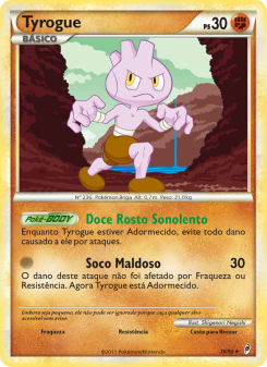 Carta Pokémon Tyrogue COL 036/095 da coleção Call of Legends