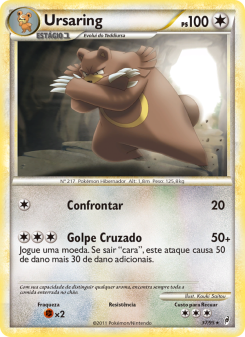 Carta Pokémon Ursaring COL 037/095 da coleção Call of Legends