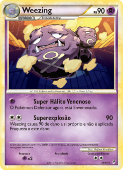 Carta Pokémon Weezing COL 038/095 da coleção Call of Legends