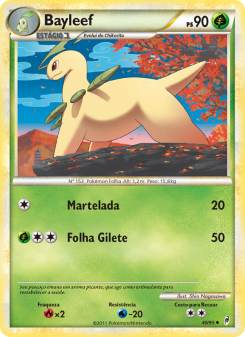 Carta Pokémon Bayleef COL 040/095 da coleção Call of Legends