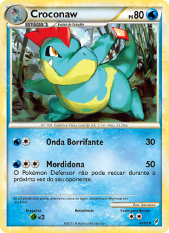 Carta Pokémon Croconaw COL 041/095 da coleção Call of Legends