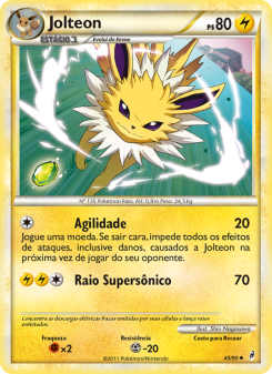 Carta Pokémon Jolteon COL 045/095 da coleção Call of Legends