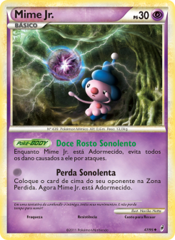 Carta Pokémon Mime Jr. COL 047/095 da coleção Call of Legends