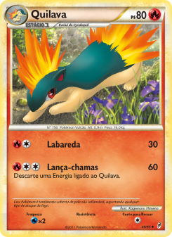 Carta Pokémon Quilava COL 049/095 da coleção Call of Legends