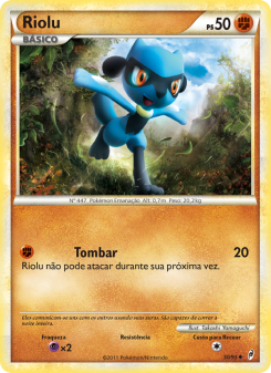 Carta Pokémon Riolu COL 050/095 da coleção Call of Legends