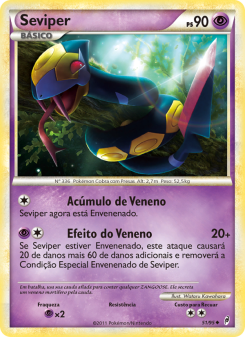 Carta Pokémon Seviper COL 051/095 da coleção Call of Legends