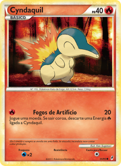 Carta Pokémon Cyndaquil COL 055/095 da coleção Call of Legends