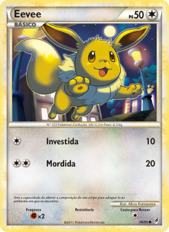 Carta Pokémon Eevee COL 056/095 da coleção Call of Legends