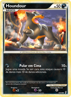 Carta Pokémon Houndour COL 059/095 da coleção Call of Legends