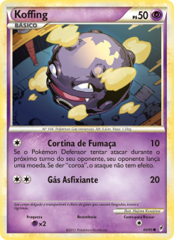 Carta Pokémon Koffing COL 060/095 da coleção Call of Legends