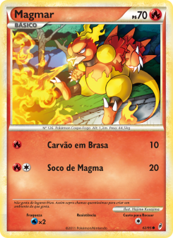 Carta Pokémon Magmar COL 062/095 da coleção Call of Legends